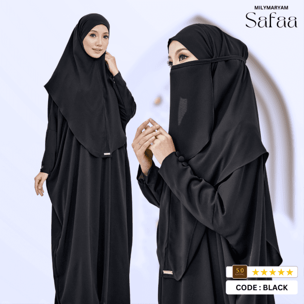 SAFAA – (Set Jubah + Tudung Khimar)