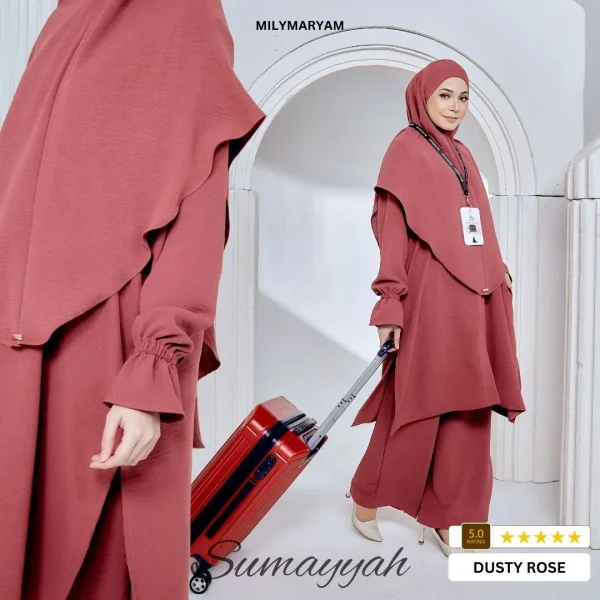 SUMAYYAH – (Set Jubah + Seluar + Tudung Khimar)