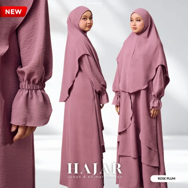 HAJAR – Set Jubah + Tudung Khimar